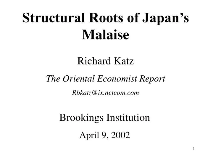 structural roots of japan s malaise