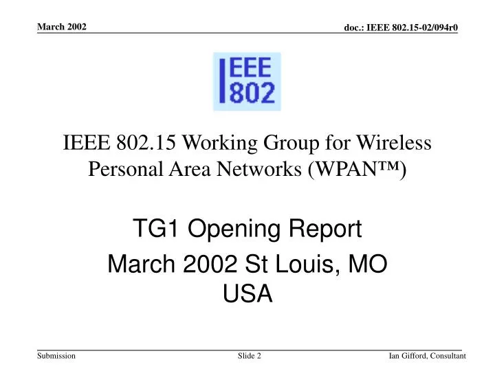 ieee 802 15 working group for wireless personal area networks wpan