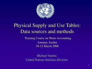 Michael Vardon United Nations Statistics Division