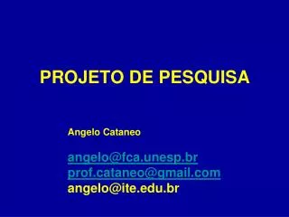 projeto de pesquisa