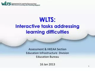 WLTS: Interactive tasks addressing learning difficulties