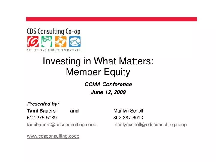 investing in what matters member equity