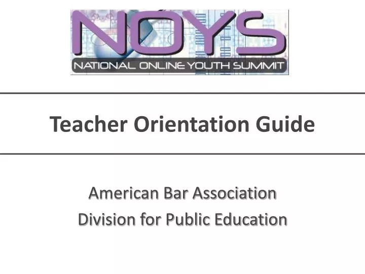 teacher orientation guide