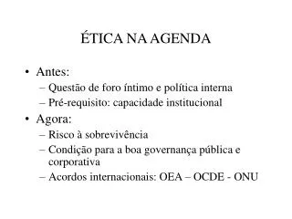 tica na agenda
