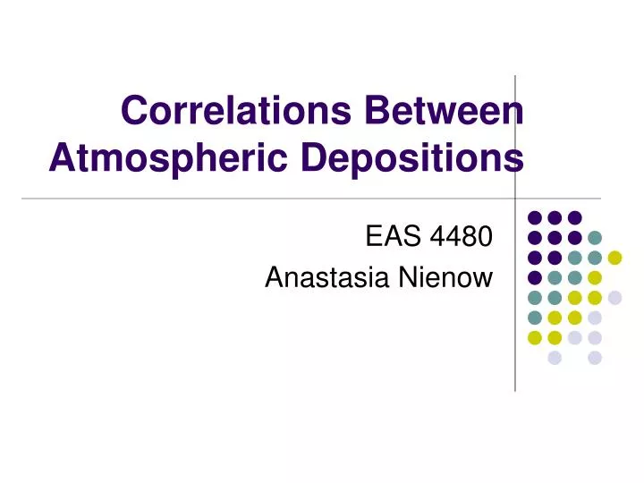 correlations between atmospheric depositions