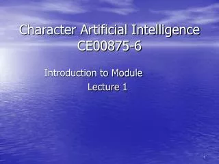 Character Artificial Intelligence CE00875-6