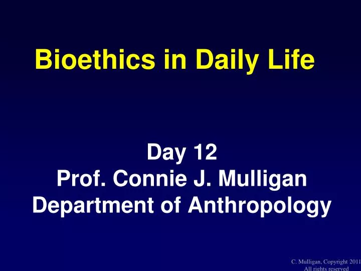 bioethics in daily life
