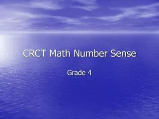 CRCT Math Number Sense