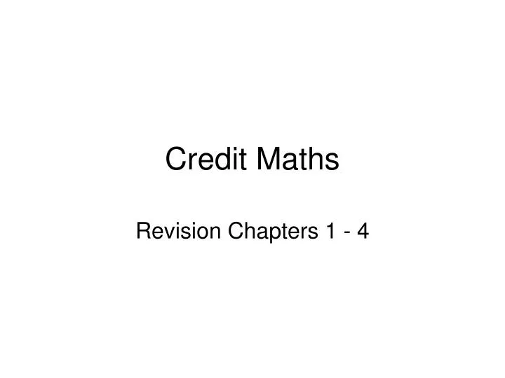 credit maths