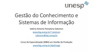 gest o do conhecimento e sistemas de informa o