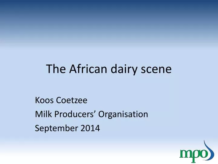 the african dairy scene