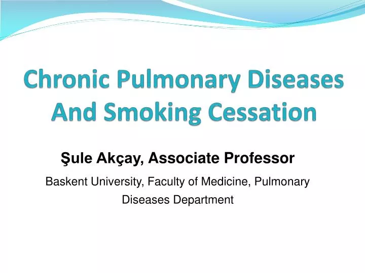 chronic pulmonary diseases and smoking cessation