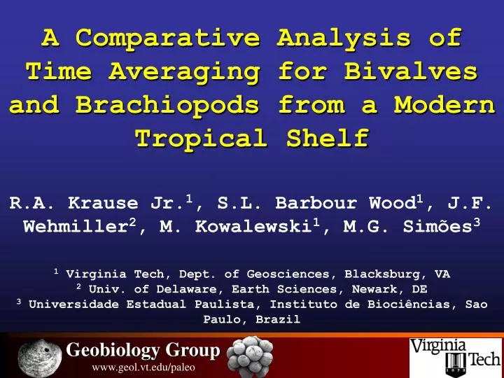 a comparative analysis of time averaging for bivalves and brachiopods from a modern tropical shelf