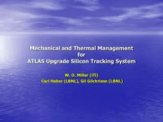 Mechanical and Thermal Management for ATLAS Upgrade Silicon Tracking System