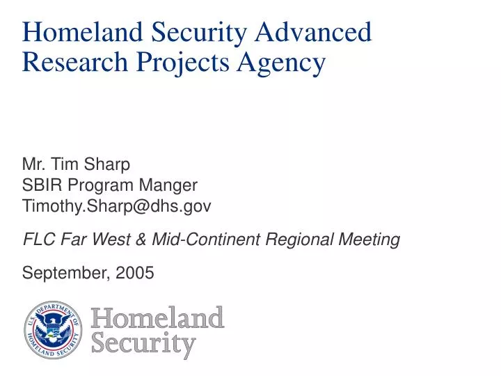 homeland security advanced research projects agency