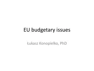 EU budgetary issues