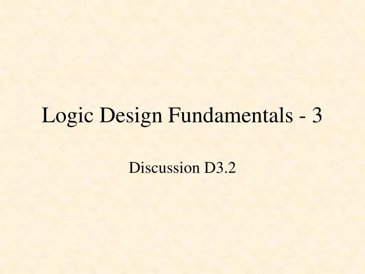 logic design fundamentals 3