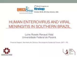 HUMAN enterovirus AND VIRAL MENINGITIS IN SOUTHERN BRAZIL