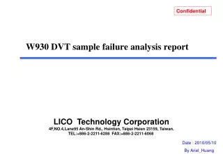 W930 DVT sample failure analysis report