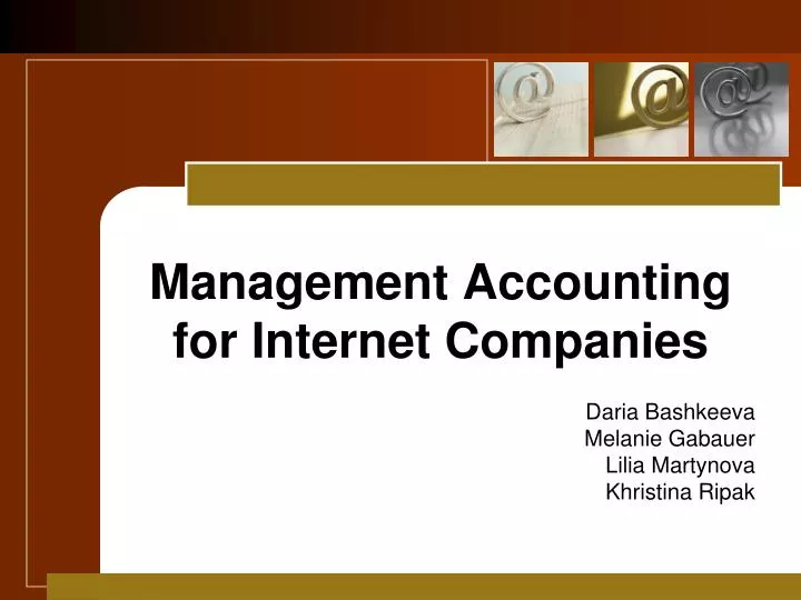 management accounting for internet companies
