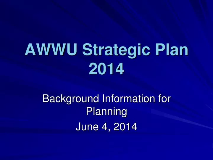 awwu strategic plan 2014