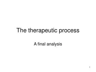 The therapeutic process