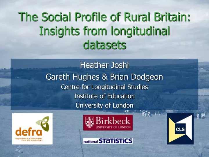 the social profile of rural britain insights from longitudinal datasets