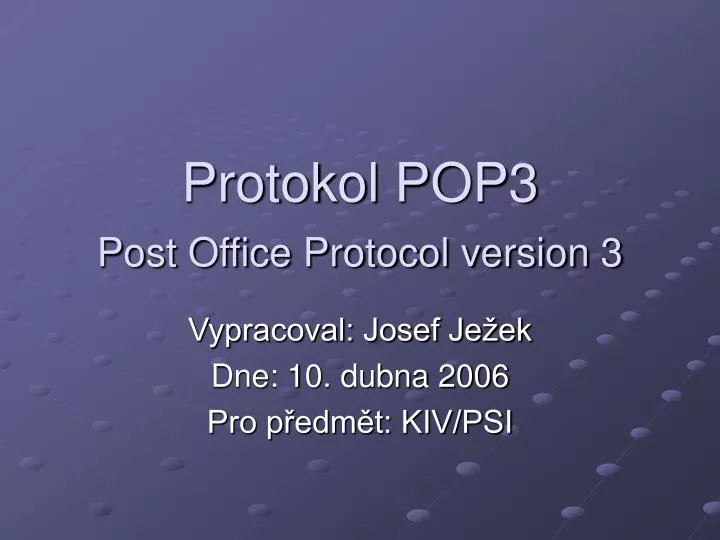 protokol pop3 post office protocol version 3