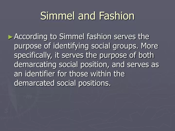 simmel and fashion