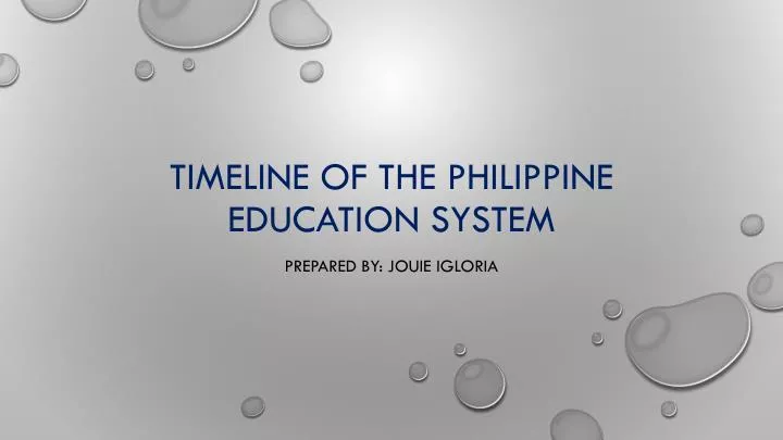 timeline of the philippine education s ystem