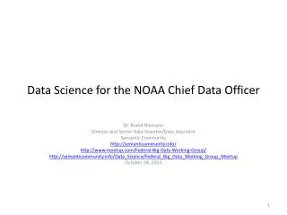 Data Science for the NOAA Chief Data Officer