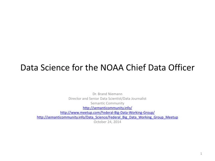 data science for the noaa chief data officer