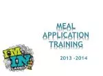MEAL APPLICATION TRAINING - slide 1