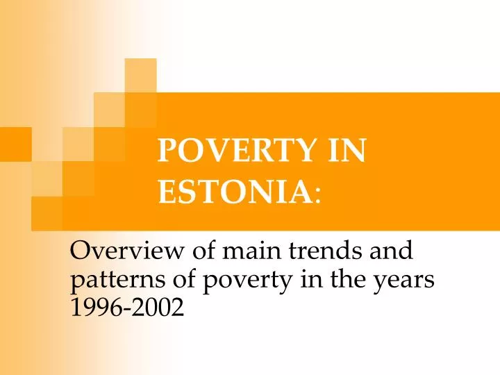 poverty in estonia