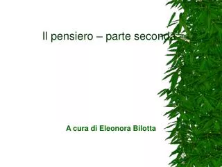 il pensiero parte seconda