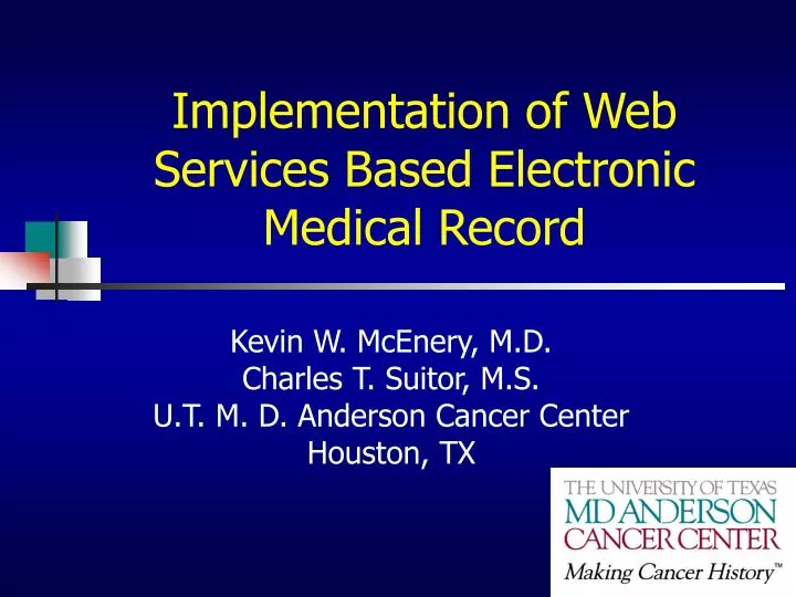 implementation of web services based electronic medical record