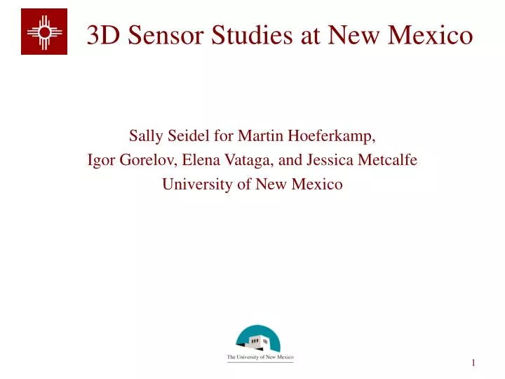 3d sensor studies at new mexico
