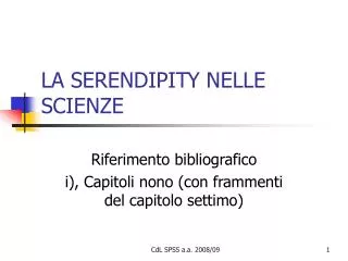la serendipity nelle scienze