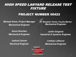 HIGH SPEED LANYARD RELEASE TEST FIXTURE