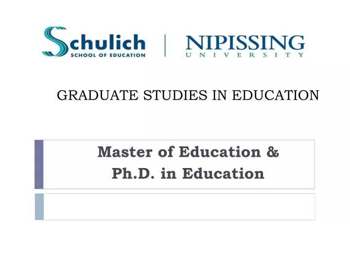 graduate studies in education
