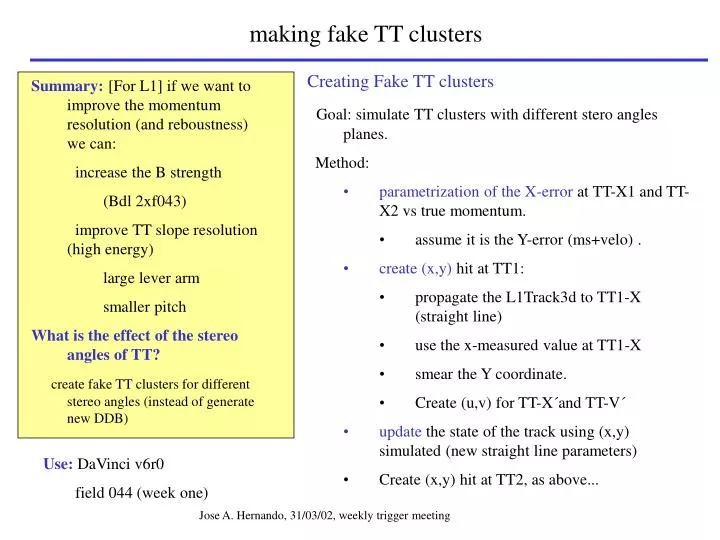 making fake tt clusters