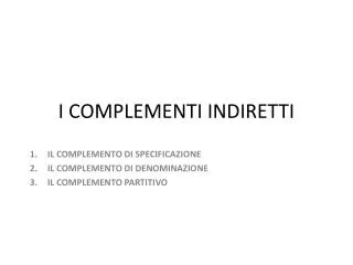 i complementi indiretti