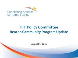 HIT Policy Committee Beacon Community Program Update