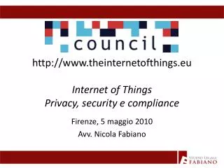 theinternetofthings.eu Internet of Things Privacy, security e compliance
