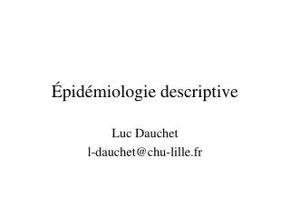 pid miologie descriptive