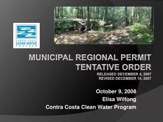 Municipal Regional Permit Tentative Order Released December 4, 2007 Revised December 14, 2007