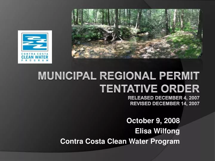 october 9 2008 elisa wilfong contra costa clean water program