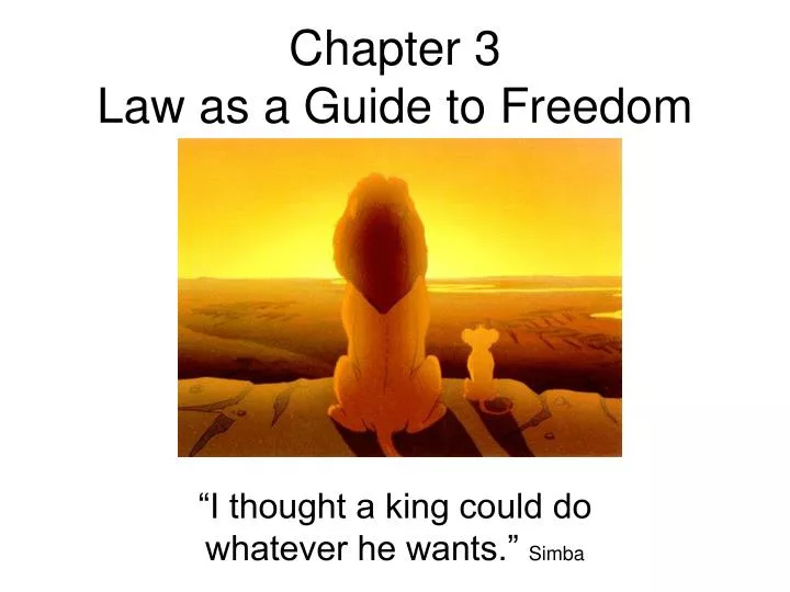 chapter 3 law as a guide to freedom