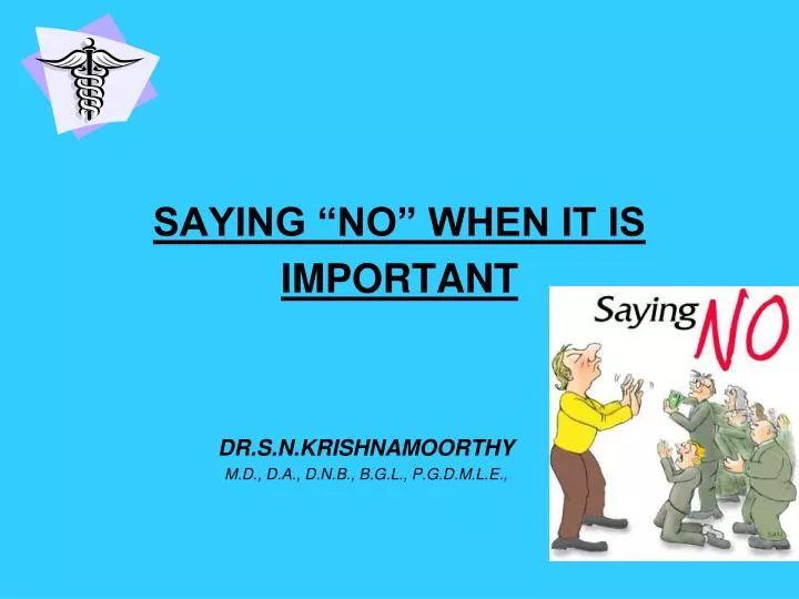 saying no when it is important