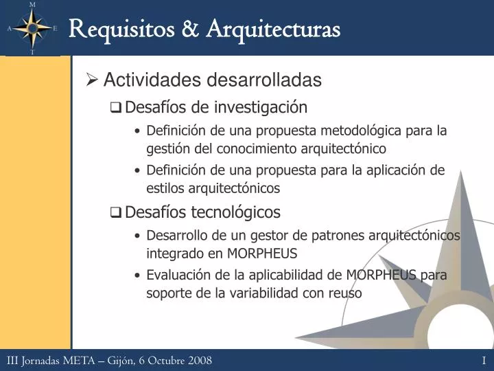 requisitos arquitecturas